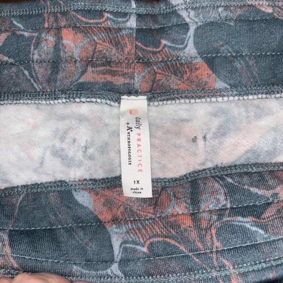 DAILY PRACTICE by Anthropologie Camilla Floral Jogger Sweatpants Blue Sz 1X - Picture 4 of 5